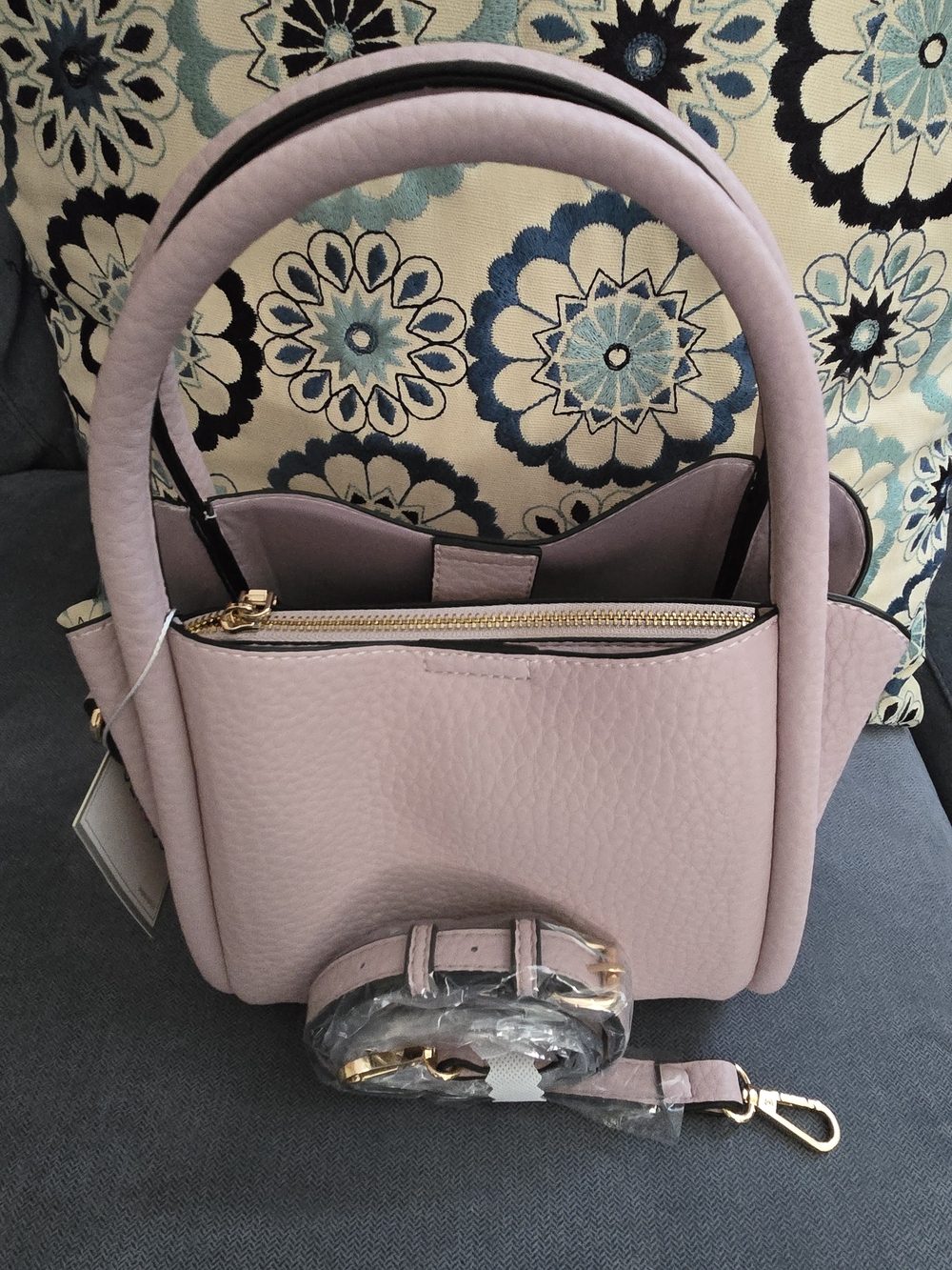 Ruby Satchel in blush pink/purple